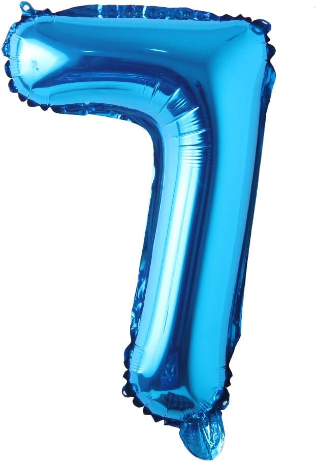 Blue 28 inch Letter Balloons Alphabet Number Balloons Foil Mylar Party Wedding Bachelorette Birthday Bridal Baby Shower Graduation Anniversary Celebration Decoration (Can not Float) (28 inch Blue 7)