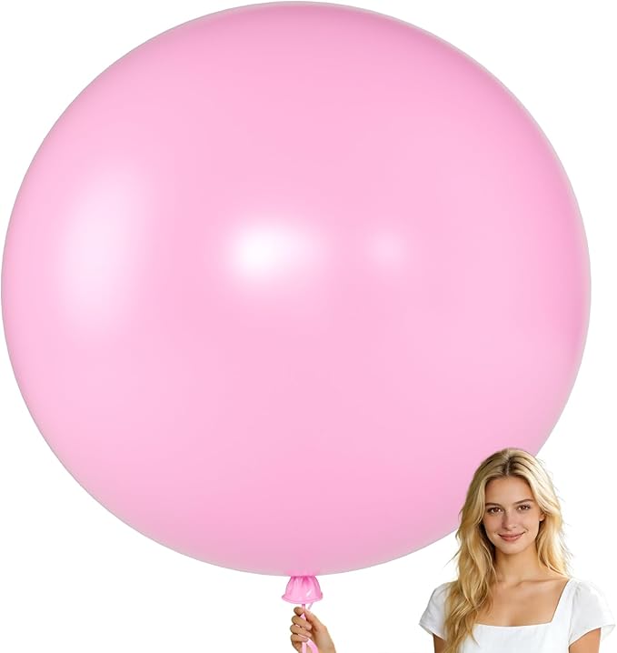 KALOR Pink Giant Balloons 36 Inch Large Latex Balloons, 4 Pack Jumbo Round Helium Balloon for Birthday Bridal Shower Wedding Baby Shower Party Decorations