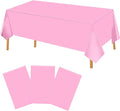 Hxezoc 3 Pack Pink Disposable Plastic Tablecloth, 54 x 108 Inches Waterproof Table Cover for Wedding Birthday Party Baby Shower Decorations Outdoor Indoor Party Supplies