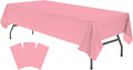 Plastic Pink Tablecloths 3 Pack Disposable Table Covers 54 x 108 in. Dusty Pink Table Cloths for Gender Reveal Parties Bridal Shower Engagement Wedding Birthday, Fits 6 to 8 Foot Rectangle Tables