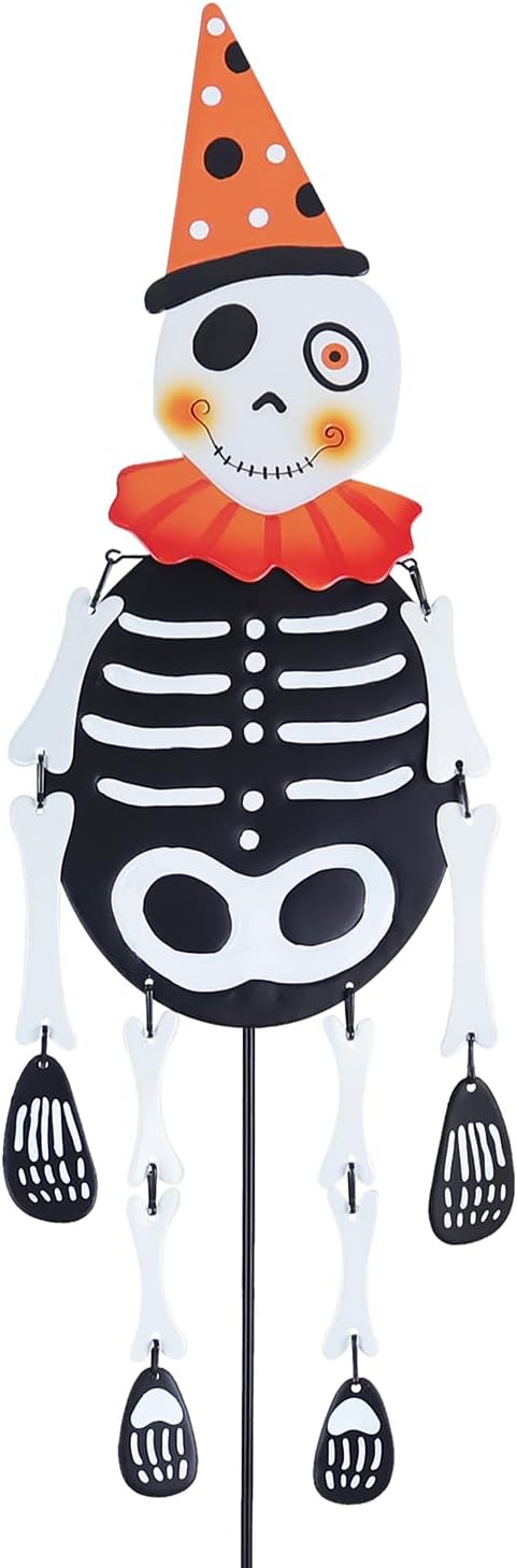 hogardeck Halloween Decorations Outdoor, Metal Skull Decorative Garden Stakes for Halloween Decor, Metal Yard Signs for Outside Garden Lawn Porch Party Decorations