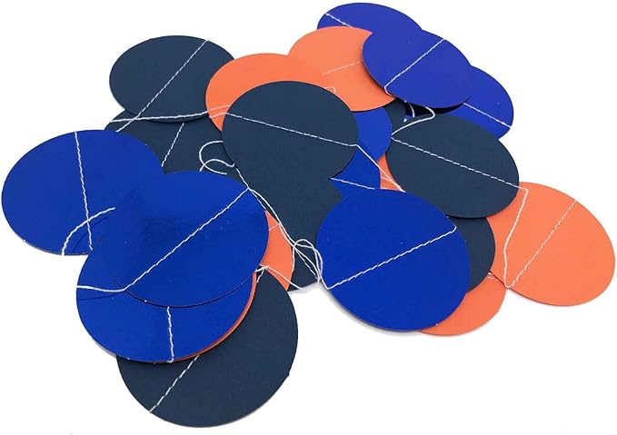We Moment 50ft Glitter Navy Blue Orange Party Decorations Paper Circle Dot Garland Backdrop Paper Polka Dot Hanging Decor for Wedding Birthday Baby Shower Bridal Shower Graduate