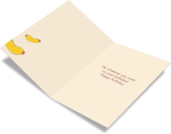 NobleWorks - 1 Funny Women's Birthday Card - Hilarious Bday Greeting Card with Envelope, Sassy Celebration - Eat Hot Dogs C6412BDG