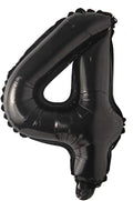 Black 28 inch Letter Balloons Alphabet Number Balloons Foil Mylar Party Wedding Bachelorette Birthday Bridal Baby Shower Graduation Anniversary Celebration Decoration (Can not Float) (28 inch Black 4)
