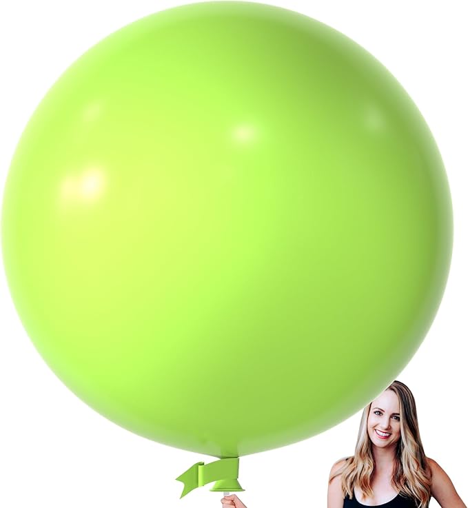 KALOR 36 Inch Giant Sage Green Balloons, 6 Pack Large Round Sage Green Latex Balloons for Anniversary, Birthday, Christmas, Wedding, Baby Shower Party Decorations