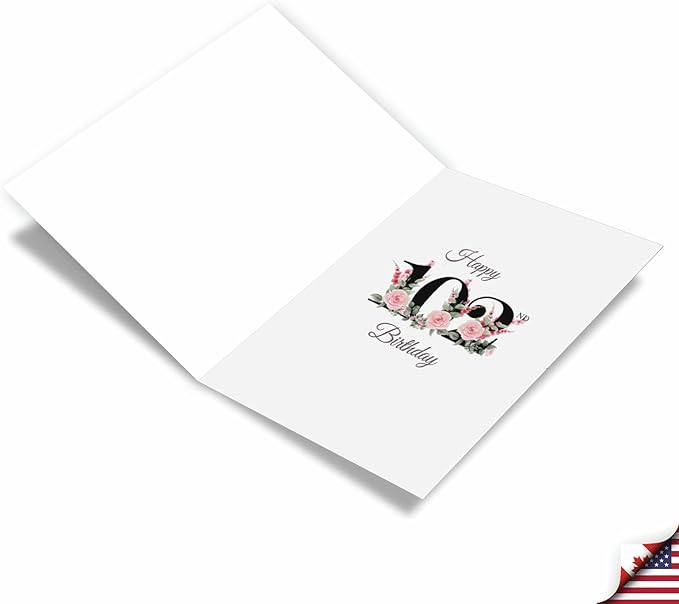 NobleWorks - 102th Milestone Birthday Greeting Card with 5 x 7 Inch Envelope (1 Card) Floral Age 102 C8268MBG
