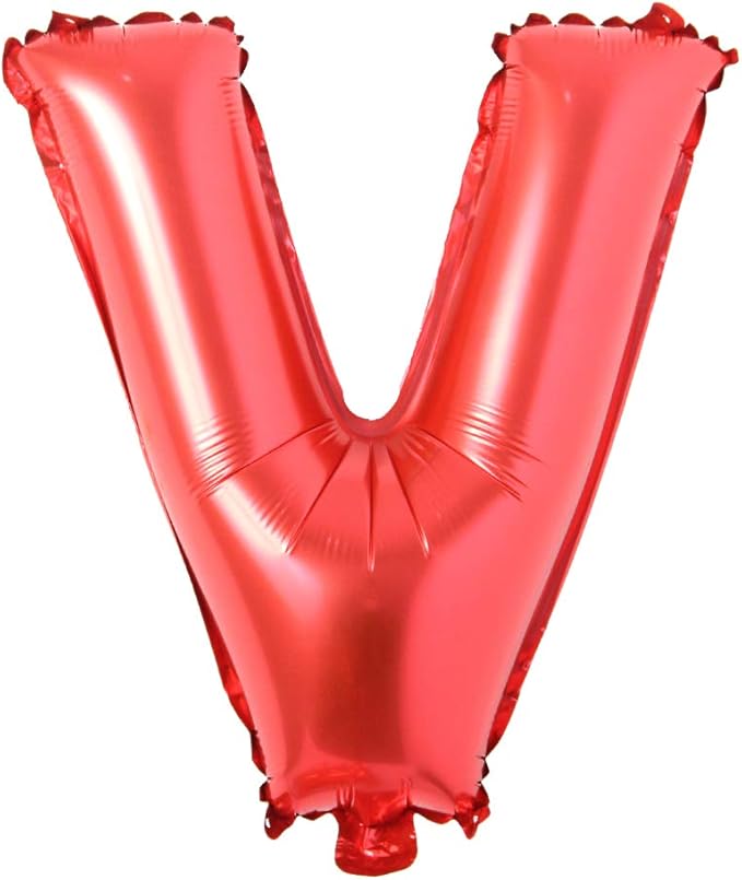 40 inch Red big size Number Letter alphabet Foil Helium Float Balloons Birthday Wedding Party Celebration decoration Air ball (40 INCH Red V)