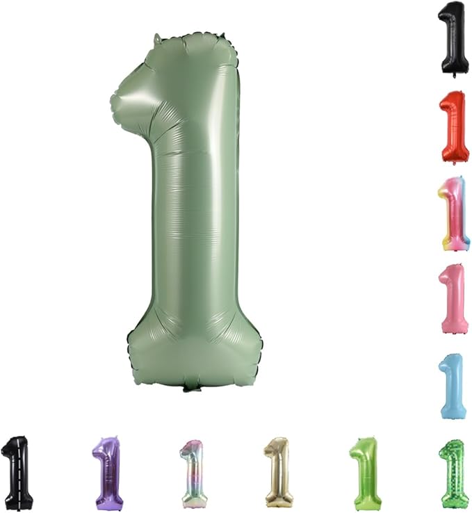 40 Inch Large Foil Helium Number Balloon Birthday Wedding Party 0-9 (Olive Green, 1)