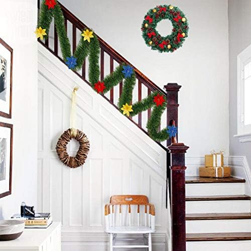 Christmas Garland for Outdoor/Indoor Decoration, Soft Greenery Artificial Garland Decorations, Non-lit Green Xmas Garlands Perfect for Party Home Garden and Holiday Festival Decor, 50 Feet 2 Pack