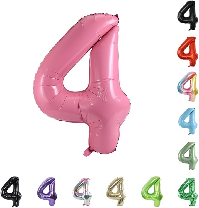 40 Inch Large Foil Helium Number Balloon Birthday Wedding Party 0-9 (Baby Pink, 4)