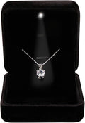 Velvet Metal Glossy with LED Pendant Box Necklace Box Couple Bracelet Box Jewelry Gift Box Case for Valentine's Day Anniversary Wedding Engagment Christmas - Black