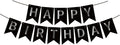ZHENGYE Black Happy Birthday Banner - Birthday Party Theme for Kids & Girls - Party Decorations & Supplies
