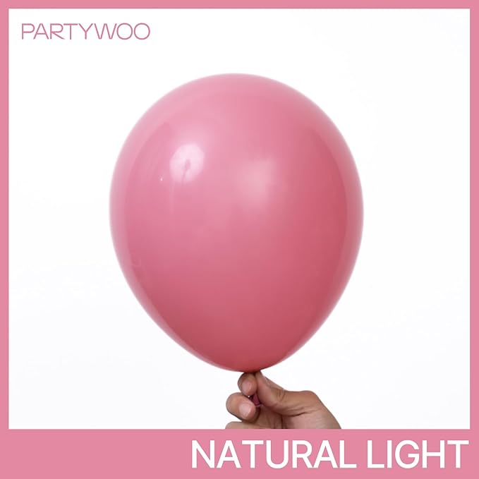 PartyWoo Mauve Balloons 140pcs Different Sizes of 18 12 10 5 Inch Dusty Pink Rose Blush Boho Netural Balloon Arch Kit Garland for Baby Shower Wedding Engagement Birthday Party Decorations Pink-F02