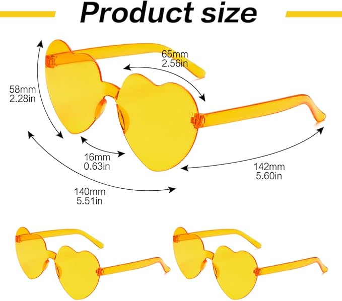 Heart Sunglasses 2 Pairs Heart Shaped Sunglasses Womens Heart Glasses Rave Sunglasses for Women Party Favors