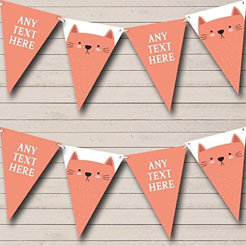 Animal Cat Personalized Birthday Party Bunting - Hanging Party Decoration - Birthday Party Banner Garland | Decorative Party Supplies