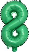 16 inch Green Alphabet Letter and Number Balloons Set Package, Aluminum Hanging Foil Film Banner Mylar Balloon for Birthday Party Decoration Custom Word (A-Z, 0-9) (16 inch Green 8)