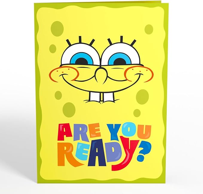 Lovepop Spongebob Squarepants Birthday Pop-Up Card for Her and Him - 3D Greeting Cards for Boys, Girls, Men, Women - 5" x 7" Card - Blank Notecard & Envelope Included