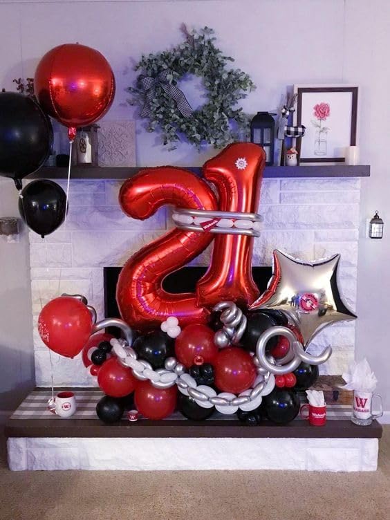 50 Balloon Number, Red Number 50th Birthday Balloons 40 Inch, 50 Years Old Red Birthday Decorations for Men Women, 50th Anniversary Decorations