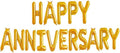 Tellpet HAPPY ANNIVERSARY Balloons, Anniversary Party Decorations, Gold, 16 Inch