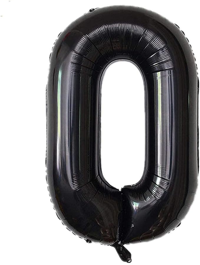 40 Inch Large Foil Helium Number Balloon Birthday Wedding Party 0-9 (Black, 0)