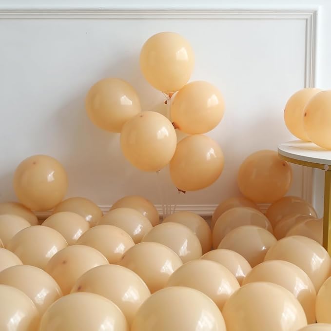 Neutral Balloon Arch Kit 148Pcs Boho Brown Sand White and Gold Latex Balloon Garland with Cream Star Foil Balloon for Nude Birthday Baby Shower Wedding Party Decorations