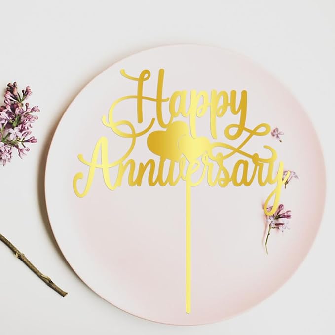 Kaoenla Happy Anniversary Cake Topper - Company Anniversary,Wedding Wedding Anniversary,Birthday Party Selected Decoration Supplies