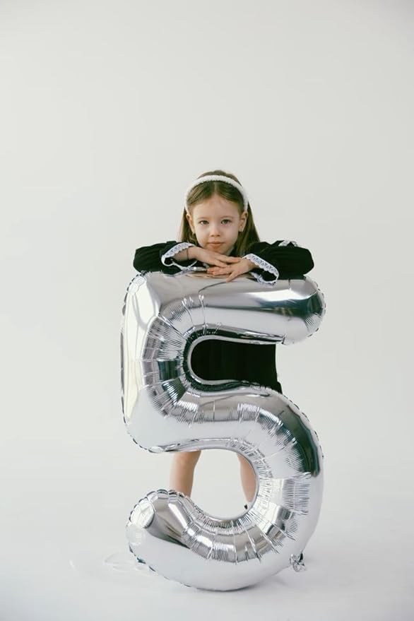 15 Number Balloons, Silver Balloons for Woman Man 15th Birthday Party Decoration, 40 Inch Foil Number 15 Ballon for 15, 51 Anniversary, Bridal Shower, Graduation, Wedding, New Year, Valentine's Day