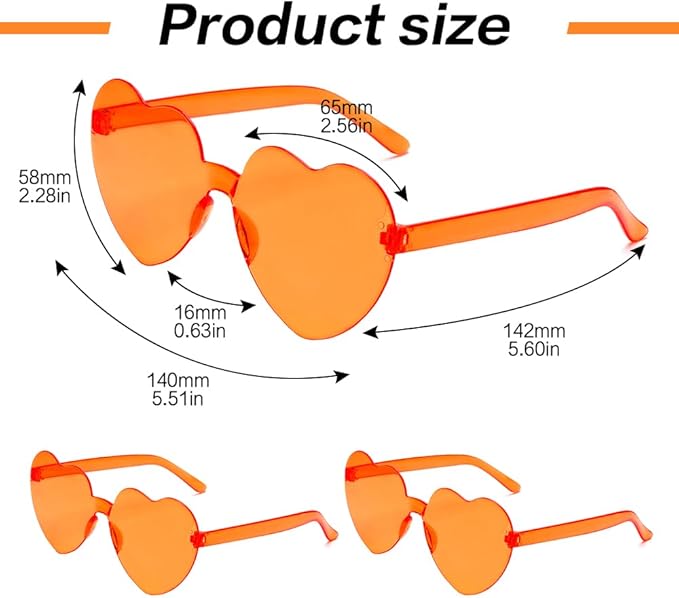 Heart Sunglasses 2 Pairs Heart Shaped Sunglasses Womens Heart Glasses Rave Sunglasses for Women Party Favors