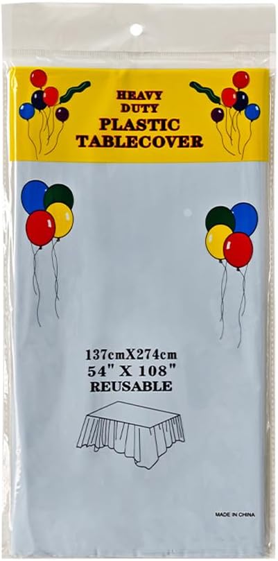 2 Pack Plastic Tablecloths Disposable Table Covers Plastic Table Cloths for BBQ Picnic Birthday Wedding Parties Waterproof Oil-Proof Tablecloth Light Weight Light Blue TableCover 54 x 108 in