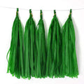 Tissue Paper Tassel DIY Hanging Paper Decorations Party Garland for Parties, Weddings, Festivals, Baby Showers - 20PCS (Green, 35CM)