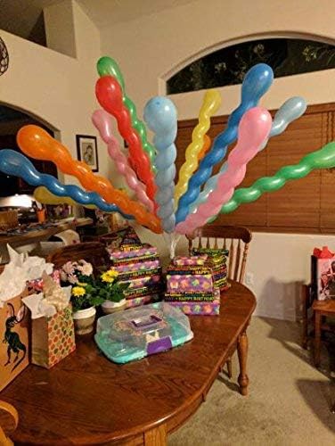 40 Inches Latex Spiral Balloons 100 Count Assorted Boys Girls Birthday Party Balloons