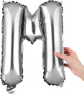 Restaurantware-Balloonify 16 Inch Letter Balloon, 1 Alphabet Party Balloon - Letter M, Self-Sealing, Silver Foil Mylar Finish, Hanging Loop, Decoration For Birthday, Wedding, Or Graduation