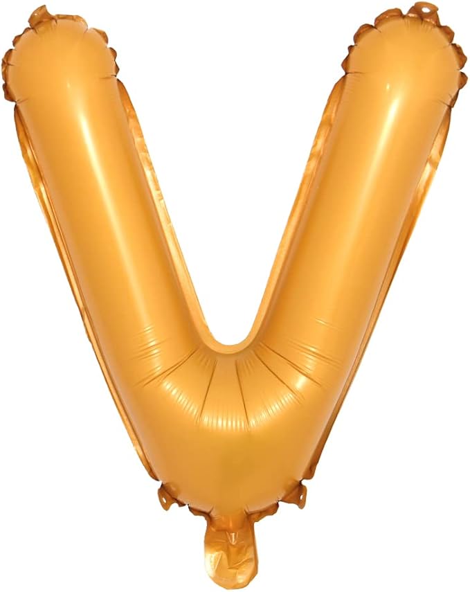 16" inch Single Orange Alphabet Letter Number Balloons Aluminum Hanging Foil Film Balloon Wedding Birthday Party Decoration Banner Air Mylar Balloons (16 Inch Orange V)