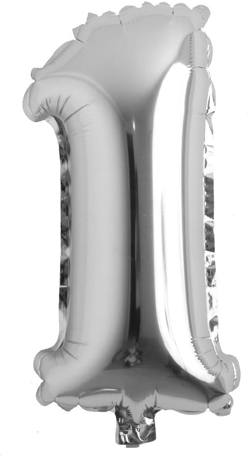 16" inch Single Silver Alphabet Letter number Balloons Aluminum Hanging Foil Film Balloon Wedding Birthday party decoration banner Air Mylar Balloons (16 inch Silver 1)