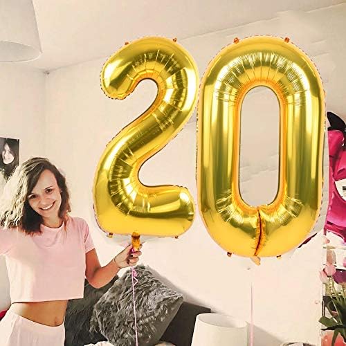 TONIFUL 40 Inch Gold Large Numbers Balloon Birthday Party Decorations, Foil Mylar Big Number Balloon Digital 40 for 2026 Graduation New Year Eve 40th Birthday, 40th Anniversary Ceremony Photo Shoot