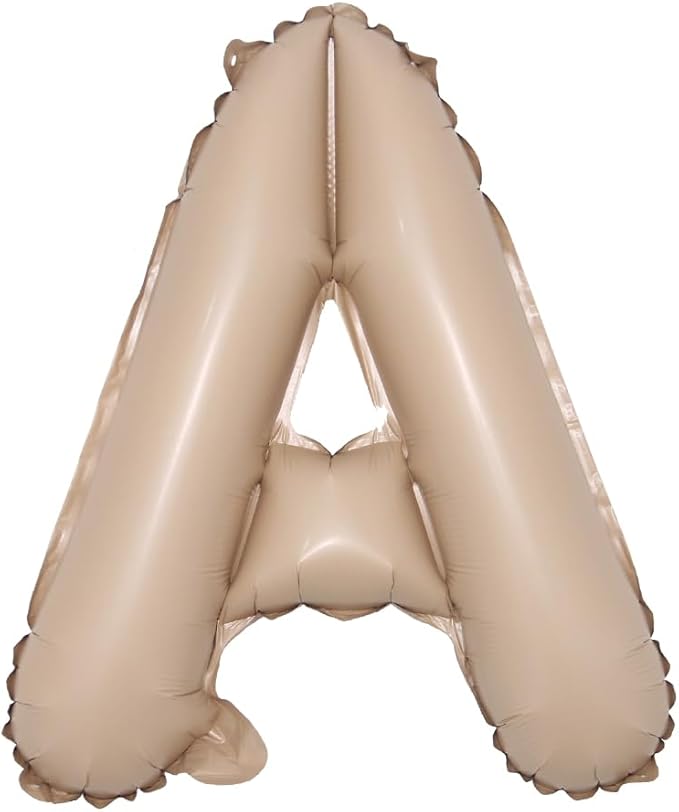16 inch Caramel Foil Letter Alphabet number Balloon Happy Birthday Party Balloons Wedding Decoration Kids Toys Baby Shower Air Balloon (16 inch Caramel A)