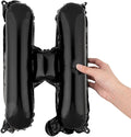 Restaurantware Balloonify 16 Inch Letter Balloon 1 Alphabet Party Balloon - Letter H Self-Sealing Black Foil Mylar Balloon Hanging Film Decoration For Birthday Wedding Or Graduation