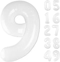 40 Inch Big White 9 Balloon Number, Jumbo Giant Happy 9th 19 29 39 49 99 Birthday Party Decorations, White Large Nine Mylar Foil Anniversary Birthday Party Engagement Decorations