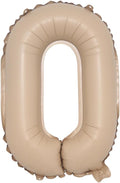 16 inch Caramel Foil Letter Alphabet number Balloon Happy Birthday Party Balloons Wedding Decoration Kids Toys Baby Shower Air Balloon (16 inch Caramel 0)
