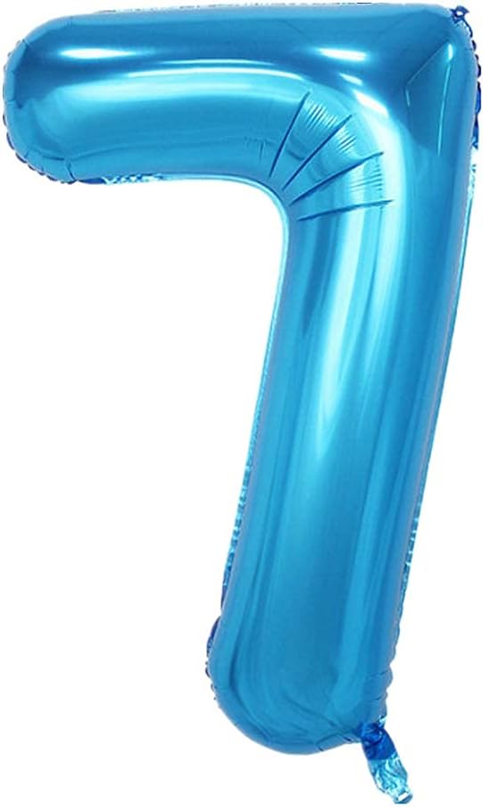 40 Inch Large Foil Helium Number Balloon Birthday Wedding Party 0-9 (Blue, 7)