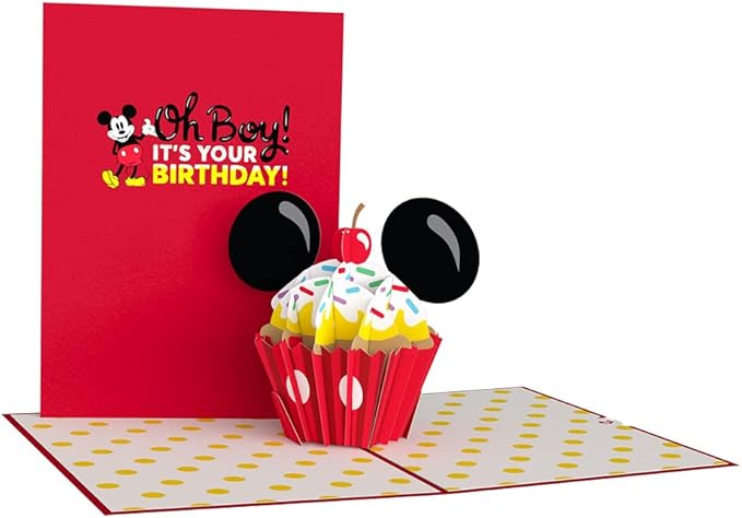 Lovepop Magical Disney Mickey Mouse 3D Pop-Up Birthday Card for Boys - for Kids, Him, Son - 5" x 7" - Envelope Included