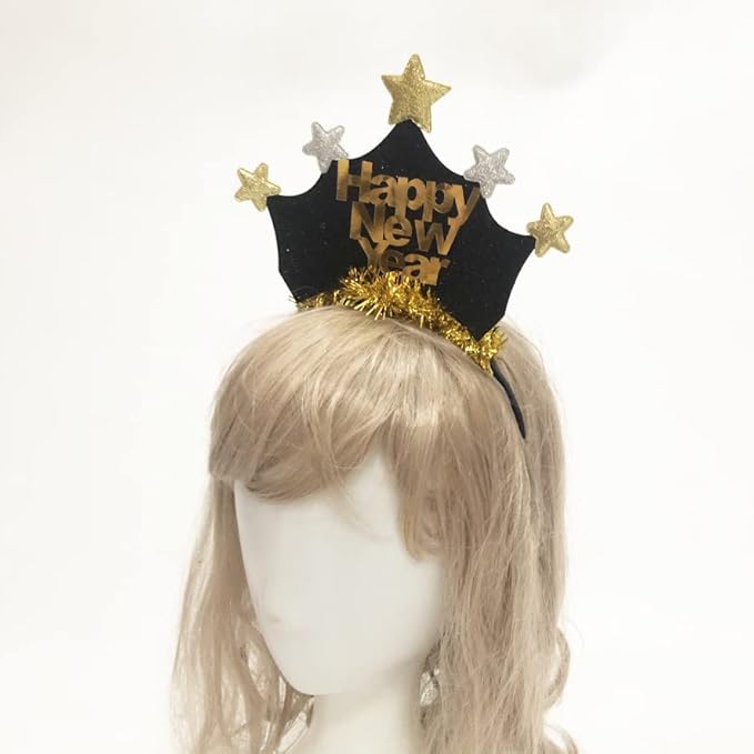 BinaryABC Happy New Year Headband Tiara,2026 New Year Eve Party Supplies