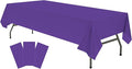 Plastic Purple Tablecloths 3 Pack Violet Disposable Table Covers 54" x 108" Table Cloths for Parties Mermaid Gras Parties Birthdays Weddings, Fits 6 to 8 Foot Rectangle Tables