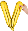 Restaurantware Balloonify 16 Inch Letter Balloon 1 Alphabet Party Balloon - Letter V Self-Sealing Gold Foil Mylar Balloon Hanging Film Decoration For Birthday Wedding Or Graduation