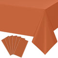 6Pcs Orange Tablecloths for Rectangle Tables,Disposable Plastic Table Cloth,Waterproof Table Cover for Fall Thanksgiving Harvest Birthdays Weddings Party Decorations,54 x 108 Inch