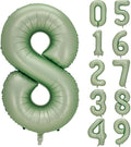 Number 8 Balloon, Large number balloons 40 inch, 8th Birthday Party Decorations 8 Year Old Birthday Sign Decor,Sage Green