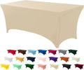 Utopia Kitchen Spandex Tablecloth 1 Pack [6FT, Champagne] Tight, Fitted, Washable and Wrinkle Resistant Stretch Rectangular Patio Table Cover for Event, Wedding, Banquet & Parties [72Lx30Wx30H Inch]