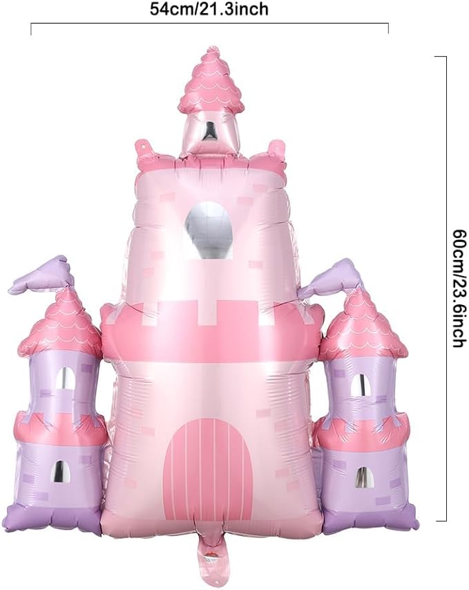 Princess Birthday Party Decorations 150Pcs Pastel Macaron Balloon Arch Garland Kit with Crown and Castle Foil Balloon for Princess Theme Birthday Party Decorations