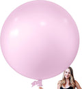 KALOR 36 Inch Giant Pastel Pink Balloons, 6 Pack Large Round Pastel Pink Latex Balloons for Anniversary, Birthday, Christmas, Wedding, Baby Shower Party Decorations