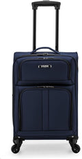 U.S. Traveler Anzio Softside Expandable Luggage with Spinner Wheels, Navy, 22-Inch Carry-on